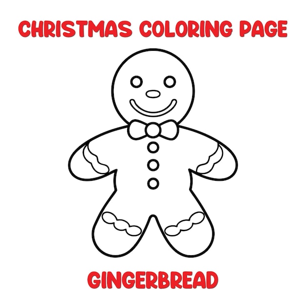 Página para colorear pan de jengibre de Navidad