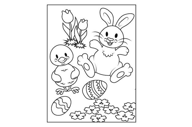Página para colorear de Pascua para niños