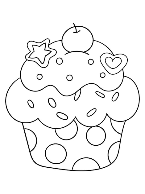 Página para colorear de pastelito