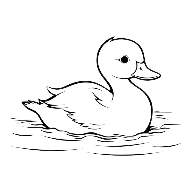 Vector página para colorear de pato