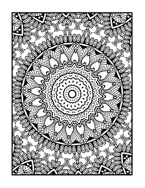 Página para colorear de patrón de mandala abstracto dibujado a mano para niños y adultos