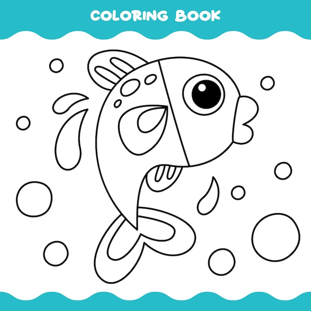 Página para colorear con peces de dibujos animados