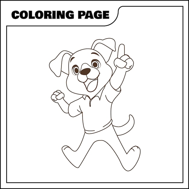 página de colorear el perro lindo ilustración vectorial del animal página de colorir