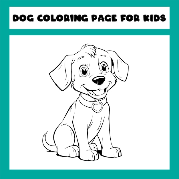 Vector página para colorear perros para niños