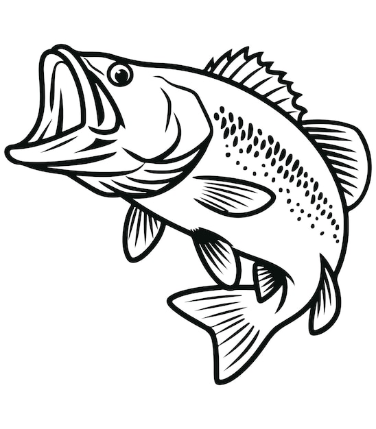 Página para colorear de pescado bajo