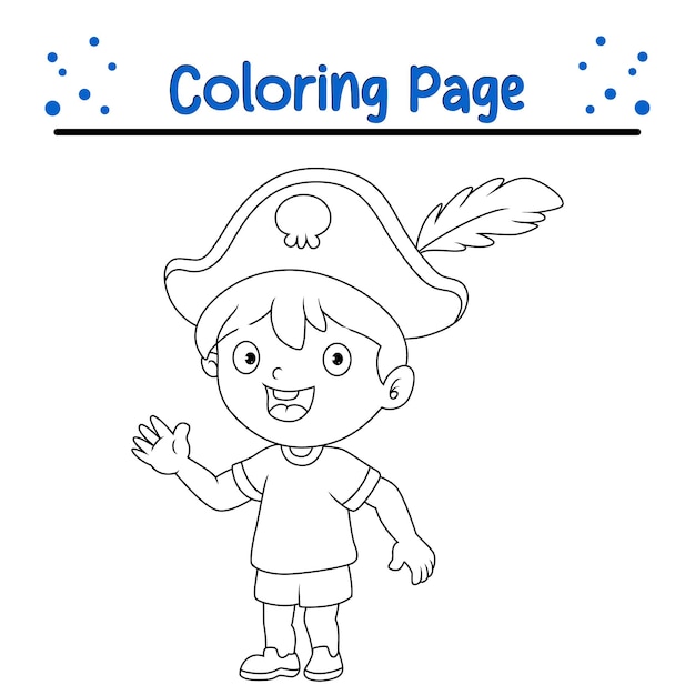 Página para colorear de un pirata lindo para niños