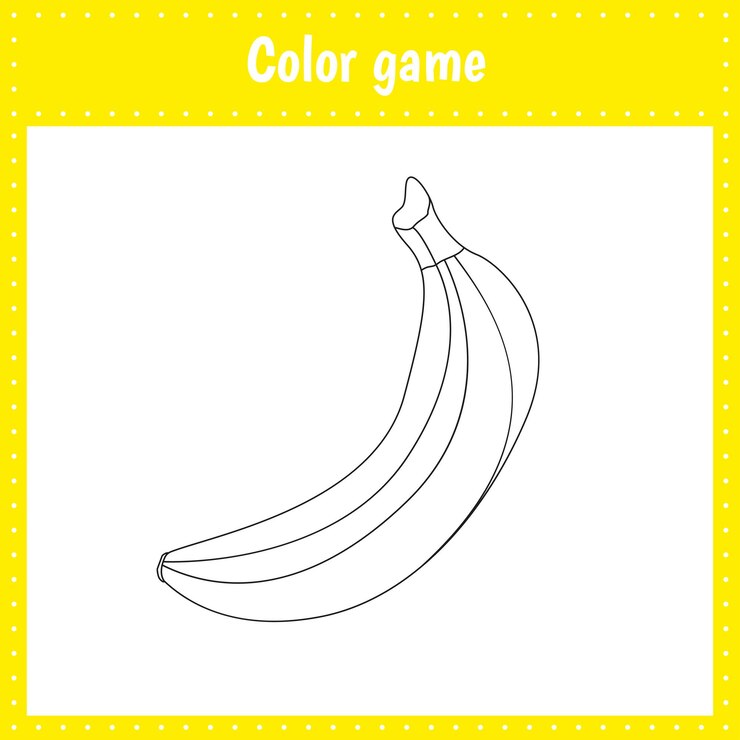 Vector página para colorear de un plátano para la educación y la actividad de los niños ilustración vectorial en blanco y negro sobre fondo blanco