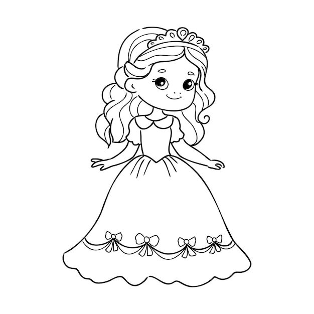Página para colorear de princesita para niños