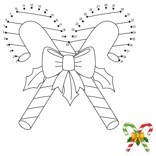 Página para colorear de punto a punto de Navidad