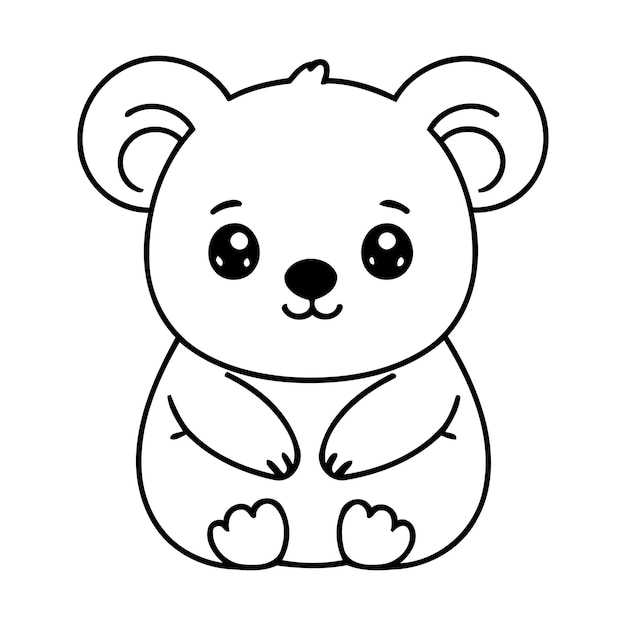 Página para colorear simple y adorable Kawaii Vector para niños pequeños