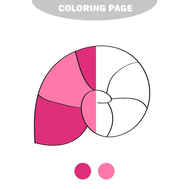 Página para colorear simple. Concha dibujada línea sobre fondo blanco aislado
