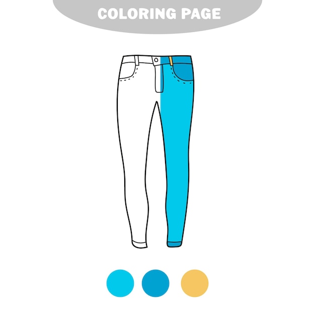 Página para colorear simple libro para colorear para niños jeans para niñas