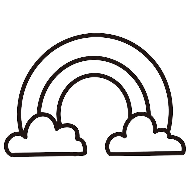Página para colorear simple para niños Ilustración vectorial de arco iris