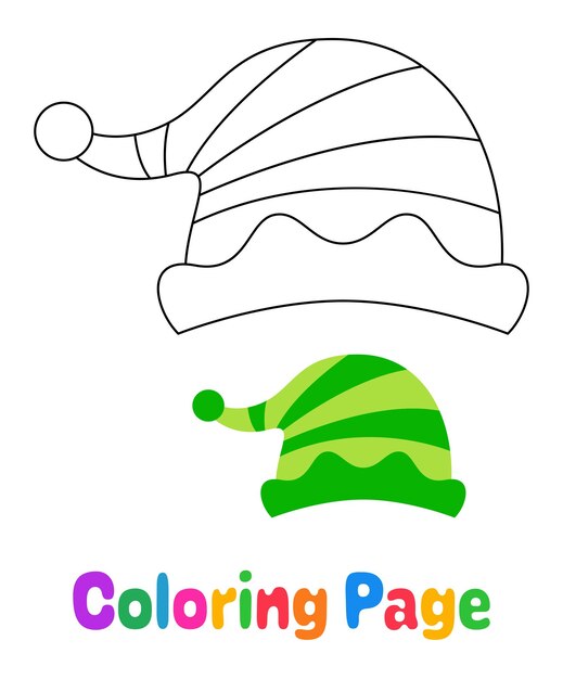 Página para colorear con sombrero de duende para niños