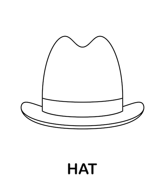 Página para colorear con sombrero para niños