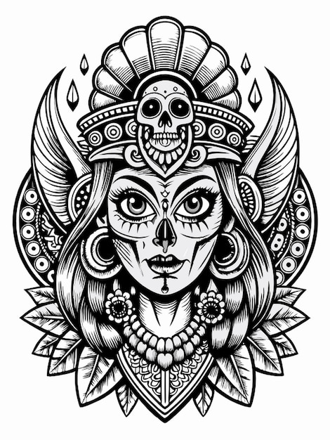 Página para colorear tatuajes antiguos para adultos