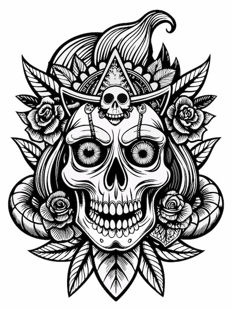 Página para colorear tatuajes antiguos para adultos