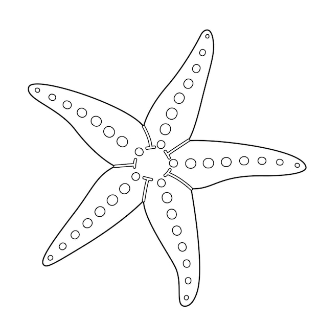 Página de colorear de terapia artística de estrellas de mar en blanco y negro