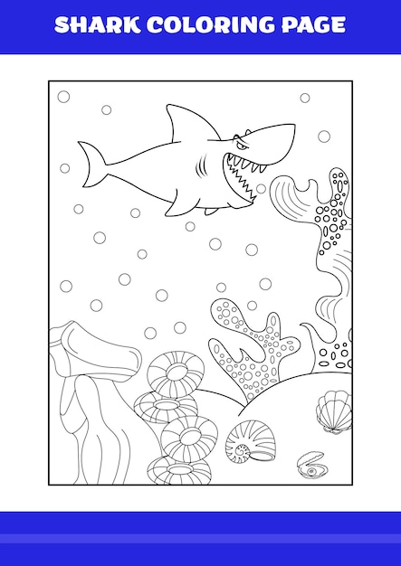 Página para colorear de tiburones para niños Libro para colorear de tiburones para relajarse y meditar