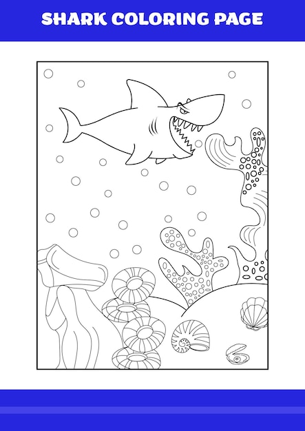 Página para colorear de tiburones para niños libro para colorear de tiburones para relajarse y meditar