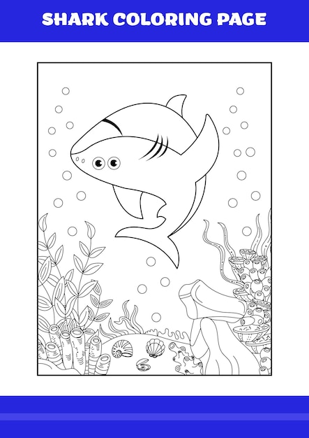 Página para colorear de tiburones para niños Libro para colorear de tiburones para relajarse y meditar