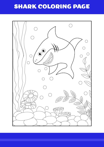 Página para colorear de tiburones para niños Libro para colorear de tiburones para relajarse y meditar