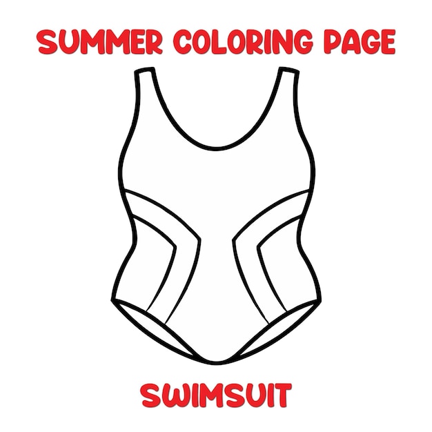 Página para colorear trajes de baño de verano para niños
