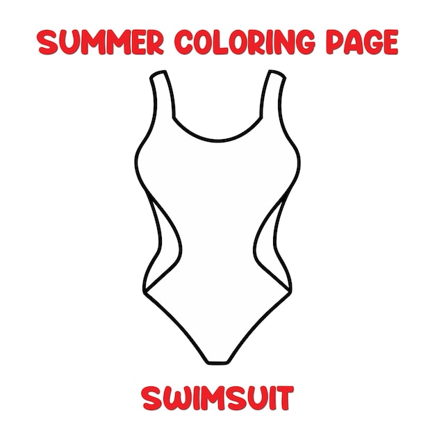 Página para colorear trajes de baño de verano para niños