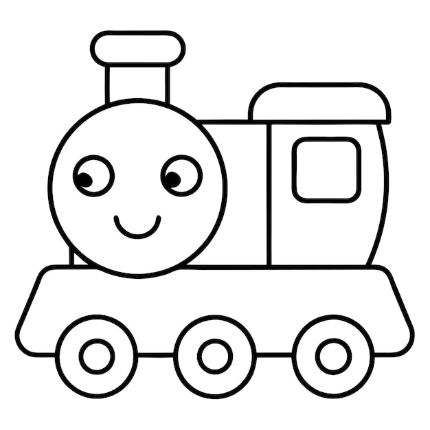 Página para colorear de trenes con fondo blanco para niños