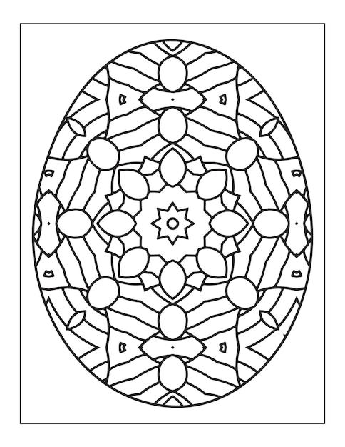 Página para colorear de vectores de huevos de Pascua estampados