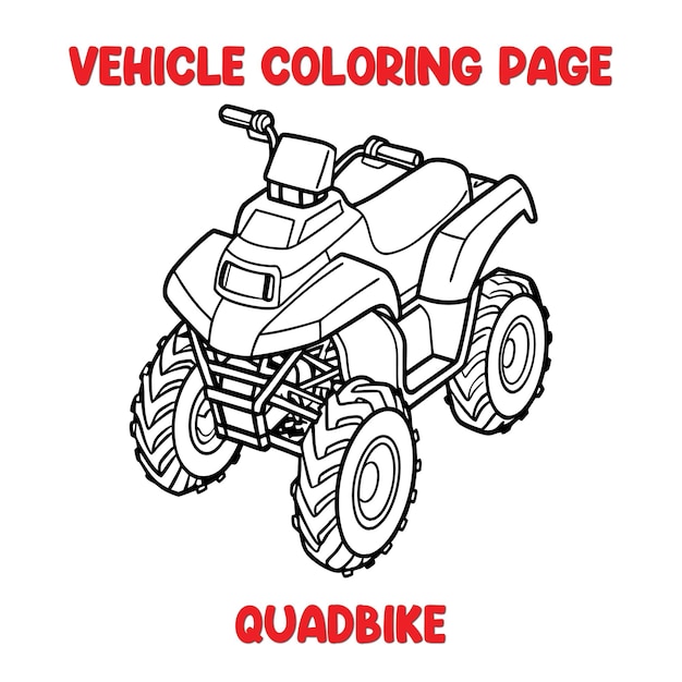 Página para colorear de vehículos quadbike para niños