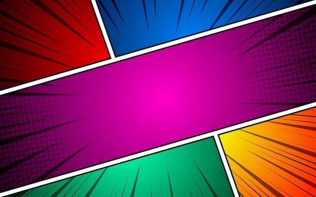 página de cómics resumen de fondo colorido plantilla ilustración vectorial