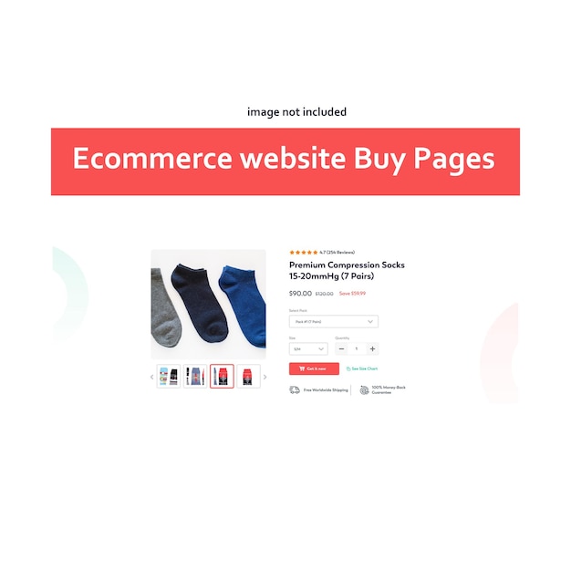 Página de compra de productos del sitio web