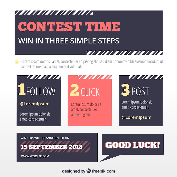 Vector página de concurso o regalo de redes sociales