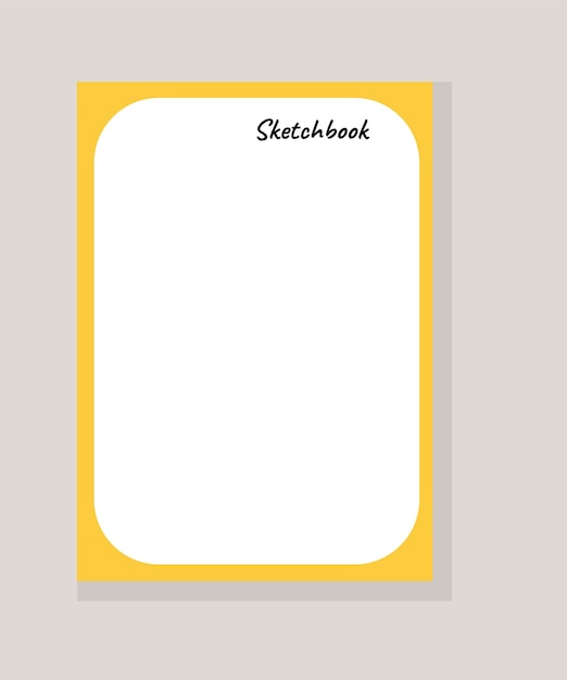 Página para cuaderno de bocetos amarillo ilustración vectorial