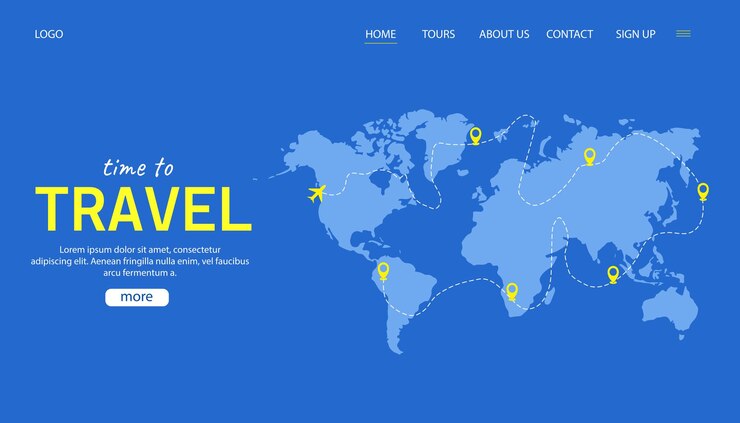 Página de destino de la agencia de viajes Concepto de turismo