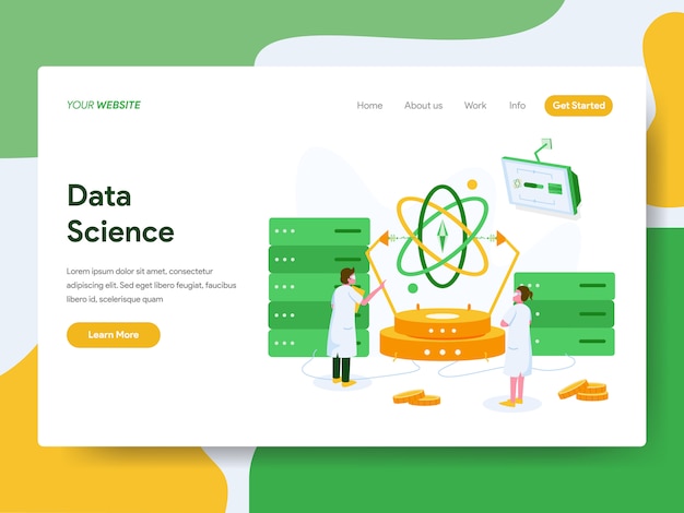 Página de destino. Concepto de ilustración de ciencia de datos