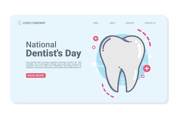 Página de destino del día nacional de los dentistas