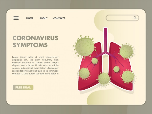 Vector página de destino de una infección por coronavirus