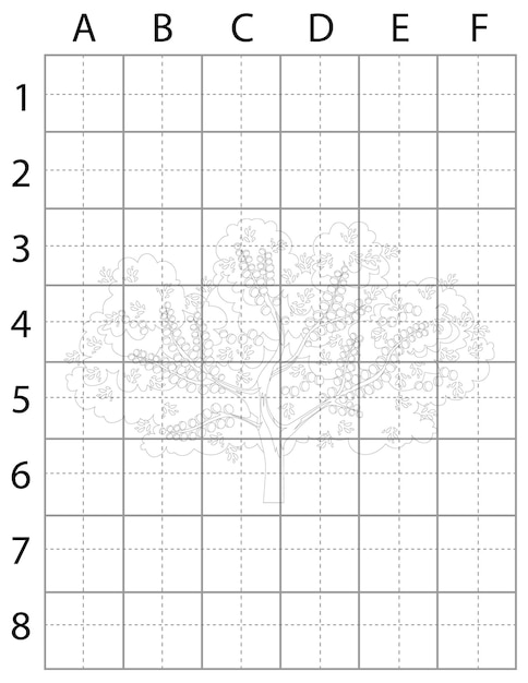 Página de dibujo de árbol, aprender a dibujar árbol, cómo dibujar árboles, vector de árbol