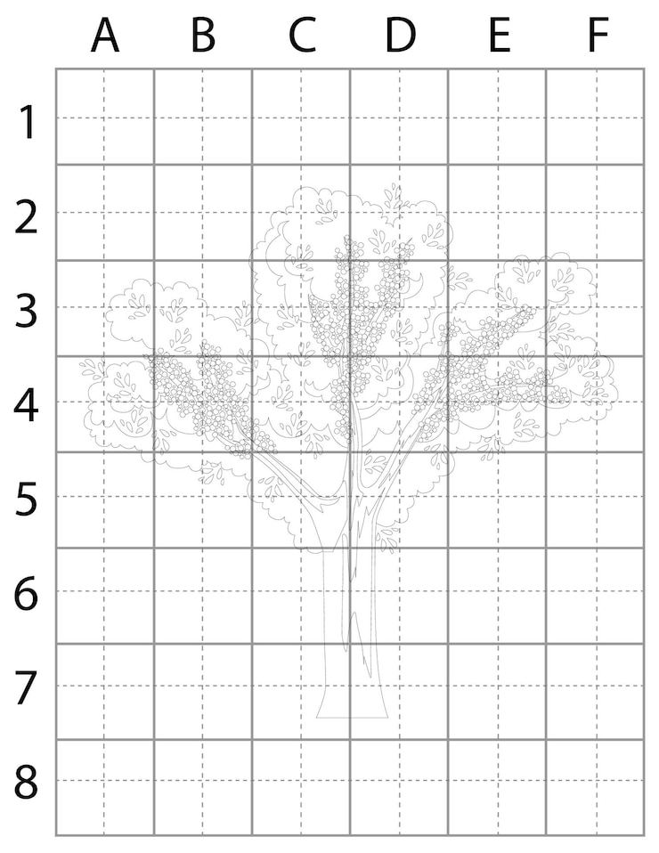 Vector página de dibujo de árbol, aprender a dibujar árbol, cómo dibujar árboles, vector de árbol