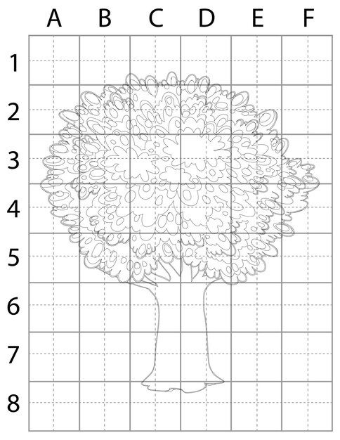 Página de dibujo de árbol, aprender a dibujar árbol, cómo dibujar árboles, vector de árbol