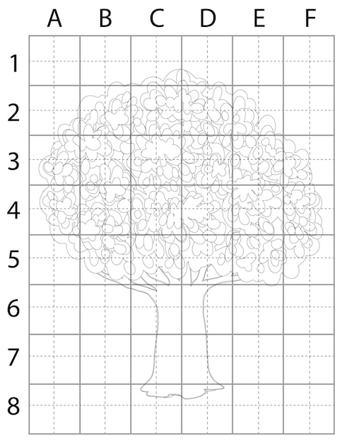 Página de dibujo de árbol, aprender a dibujar árbol, cómo dibujar árboles, vector de árbol