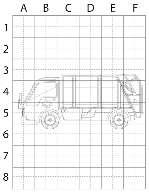 Página de dibujo de coche, página de dibujo de coche para libro, página de dibujo de coche para niños, coche blanco y negro, coche Vec