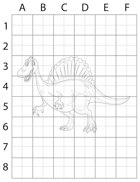 Página de dibujo de dinosaurios, cómo dibujar dinosaurios, aprender a dibujar dinosaurios para niños, dinosaurio negro y W