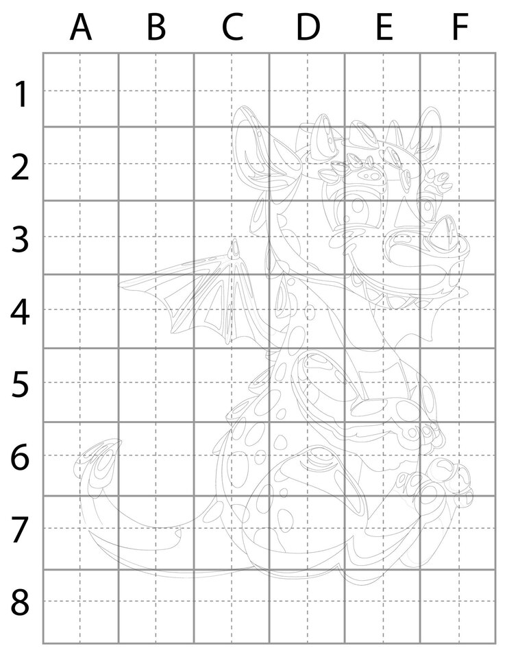 Vector página de dibujo de dragones, cómo dibujar dragones, aprender a dibujar dragones para niños, dragones en blanco y negro, d