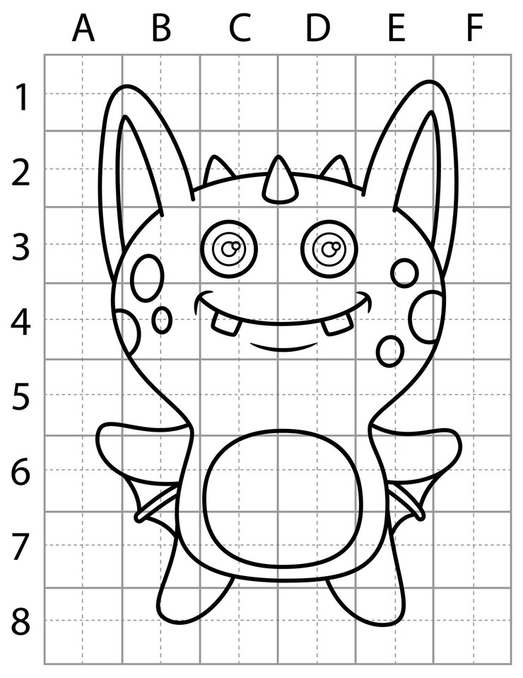 Vector página de dibujo de monstruo
