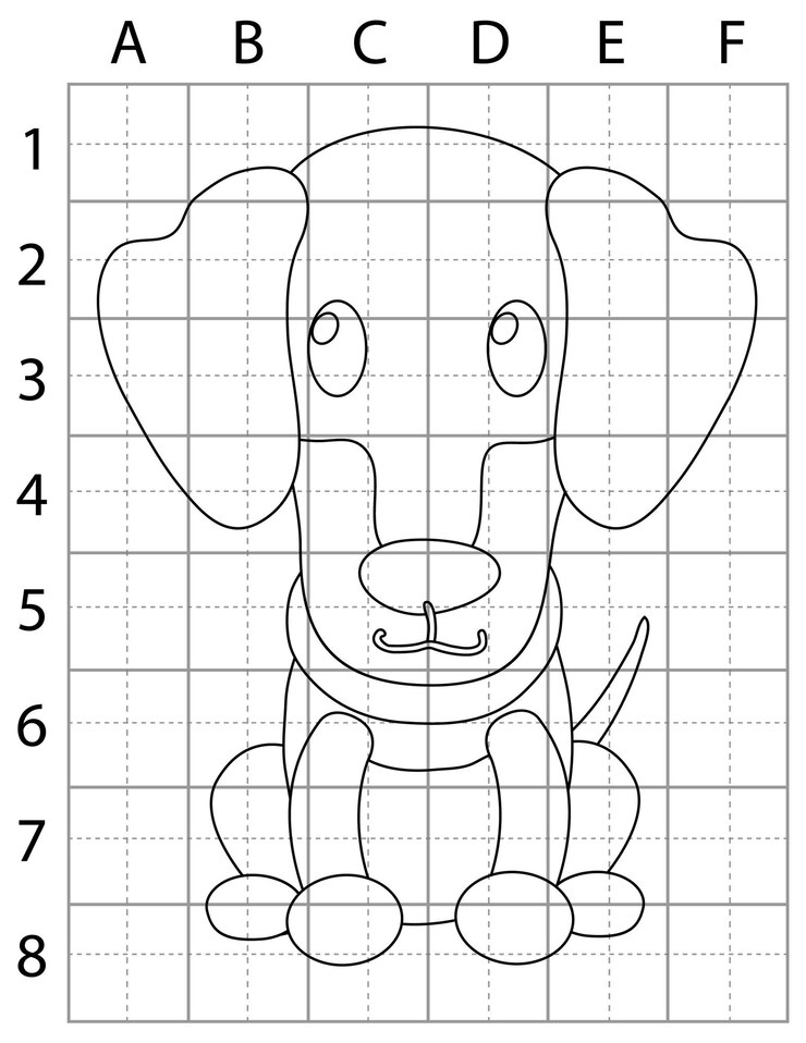 Vector página de dibujo de perros, cómo dibujar perros, aprender a dibujar perros, páginas de dibujo de animales, perros