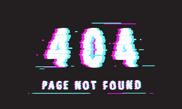 Vector página de error 404 no encontrada texto de estilo de falla la página del sitio web que informa el error