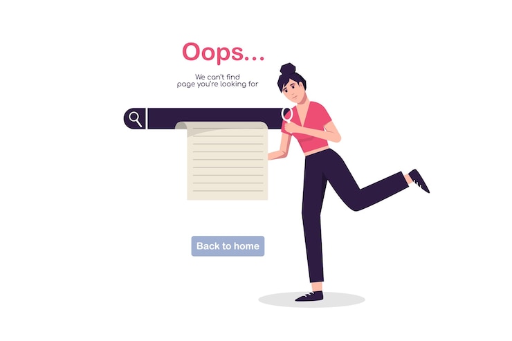 Vector página de error con el concepto de vector man de página de error no encontrada notificación de servicio en línea
